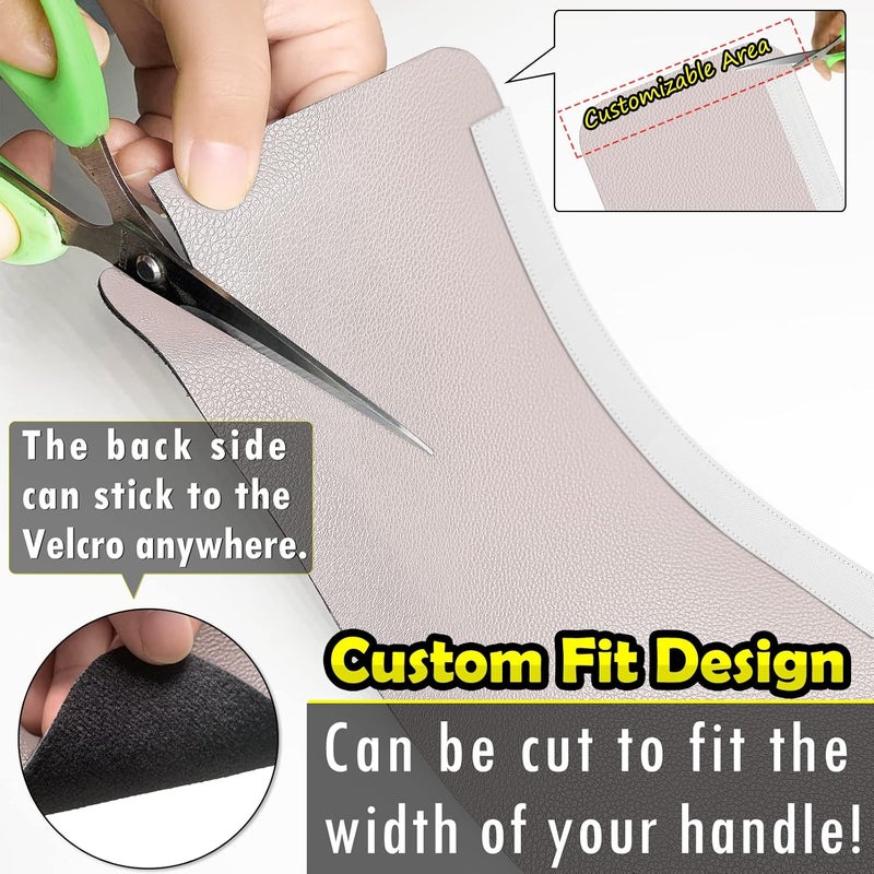 Royleath Refrigerator Handle Covers, 6PCS, Leather Kitchen Appliance Handle Covers, Keep Your Fridge Microwave Oven Stove or Dishwasher Clean, Stains Dirty Oils, Timesaver, Kitchen Decor (Rose Quartz) - Image 5